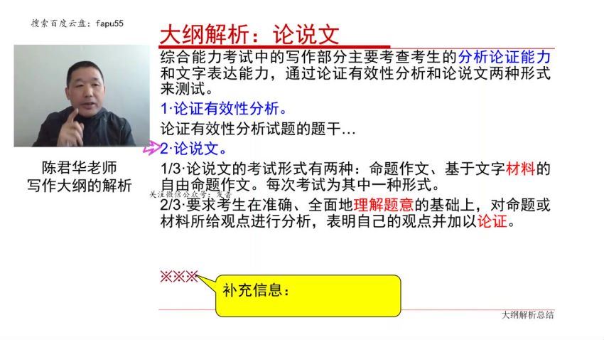 2024考研管综：陈君华（写作），百度网盘(29.77G)
